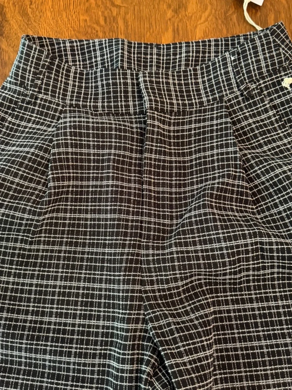 Lumière Black & White Windowpane Wide Leg Pants Size Small NWT - Picture 7 of 9